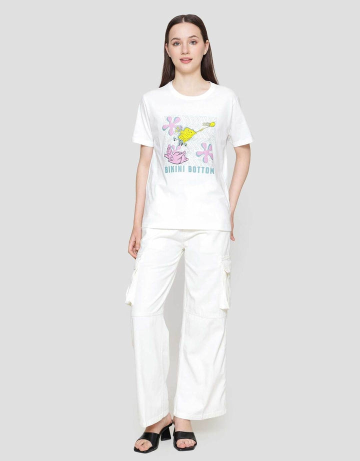 Nevada Reguler Wb Print Spongebob Kaos Wanita