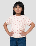 Little M Rib Serut Aop Pita Kaos Anak Perempuan