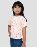 Little M Rib Serut Aop Pita Kaos Anak Perempuan