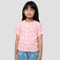 Little M Rib Serut Aop Heart Kaos Anak Perempuan