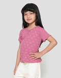 Little M Rib Neck Square Kaos Anak Perempuan