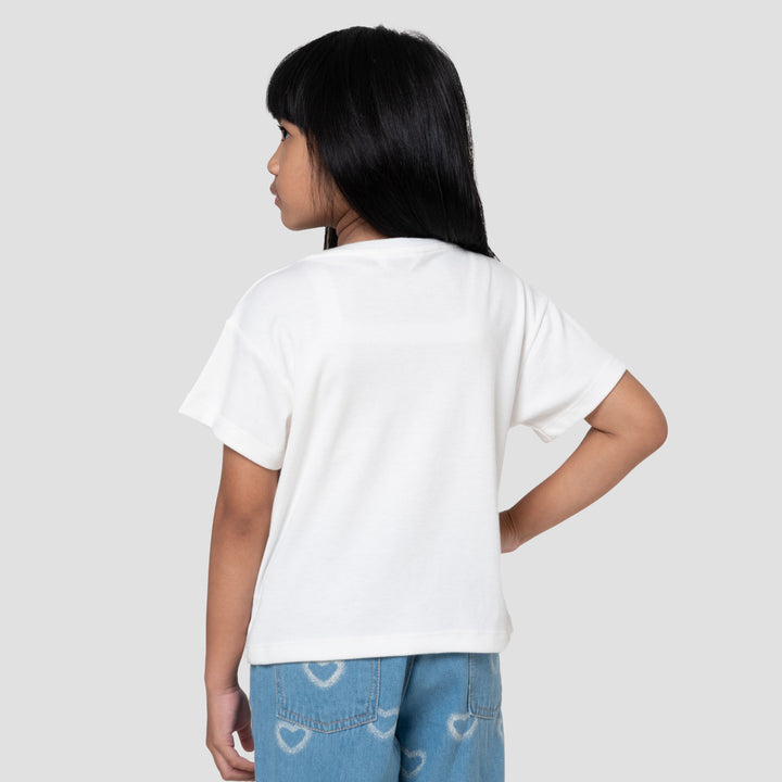 Little M Double Knit Bonjour Pita Kaos Anak Perempuan
