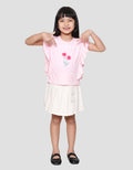 Little M Double Sleeve Bunga Kain Kaos Anak Perempuan