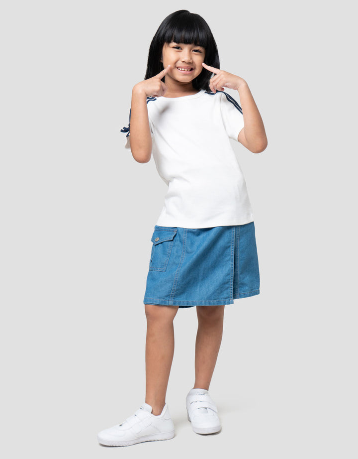 Little M Top Stripe 2 Pita Kaos Anak Perempuan