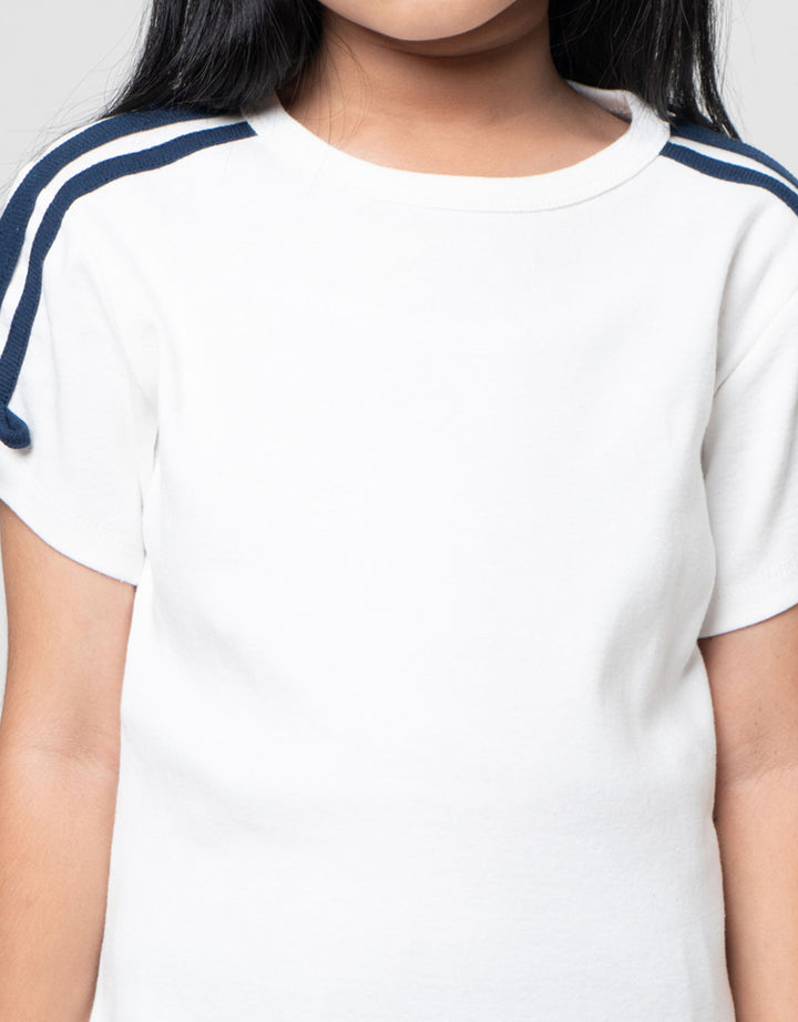 Little M Top Stripe 2 Pita Kaos Anak Perempuan