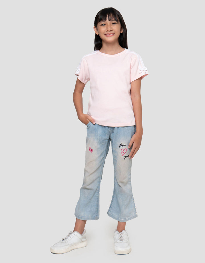 Little M Top Stripe 2 Pita Kaos Anak Perempuan