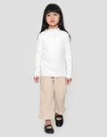 Little M Rib Solid Casual Kaos Anak Perempuan