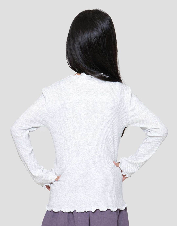 Little M Rib Solid Kaos Anak Perempuan