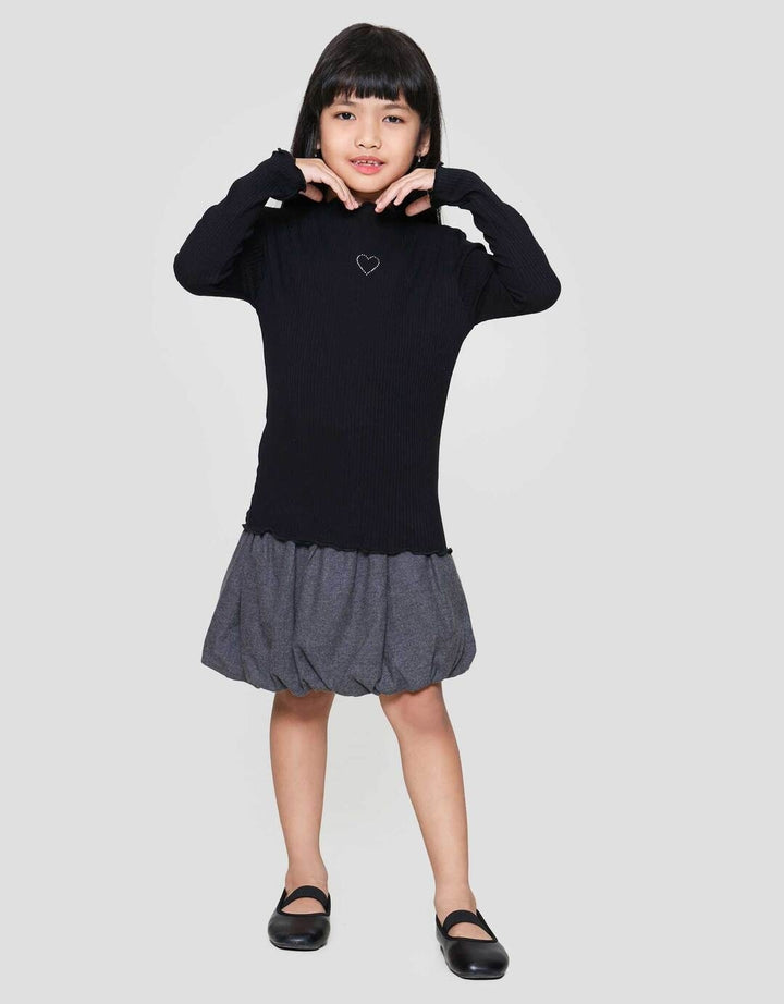 Little M Rib Solid Simply Kaos Anak Perempuan