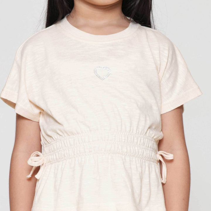 Little M Slub Karet Pinggang Kaos Anak Perempuan