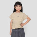 Little M Top Slub Karet Pinggang Kaos Anak Perempuan