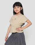 Little M Top Slub Karet Pinggang Kaos Anak Perempuan