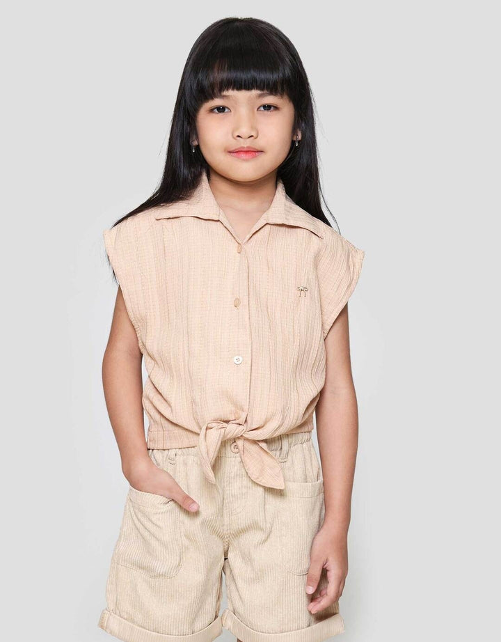 Little M Top Crinkle Kemeja Lengan Pendek Anak Perempuan