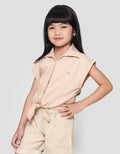 Little M Top Crinkle Kemeja Lengan Pendek Anak Perempuan