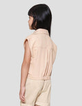 Little M Top Crinkle Kemeja Lengan Pendek Anak Perempuan