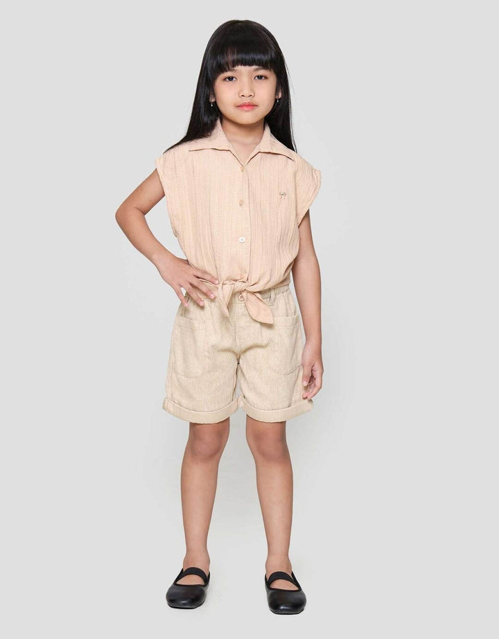 Little M Top Crinkle Kemeja Lengan Pendek Anak Perempuan