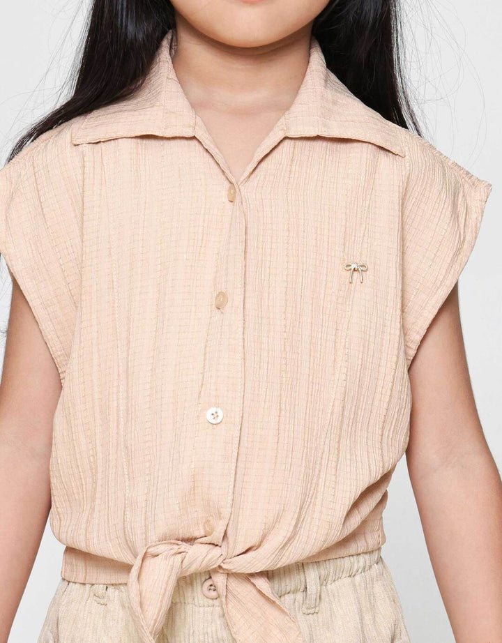 Little M Top Crinkle Kemeja Lengan Pendek Anak Perempuan