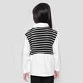 Little M 2In1 Vest Stripe Kemeja Anak Perempuan