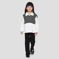 Little M 2In1 Vest Stripe Kemeja Anak Perempuan