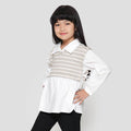 Little M 2In1 Vest Stripe Kemeja Anak Perempuan