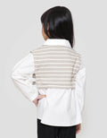 Little M 2In1 Vest Stripe Kemeja Anak Perempuan