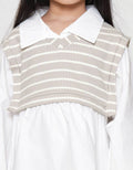 Little M 2In1 Vest Stripe Kemeja Anak Perempuan
