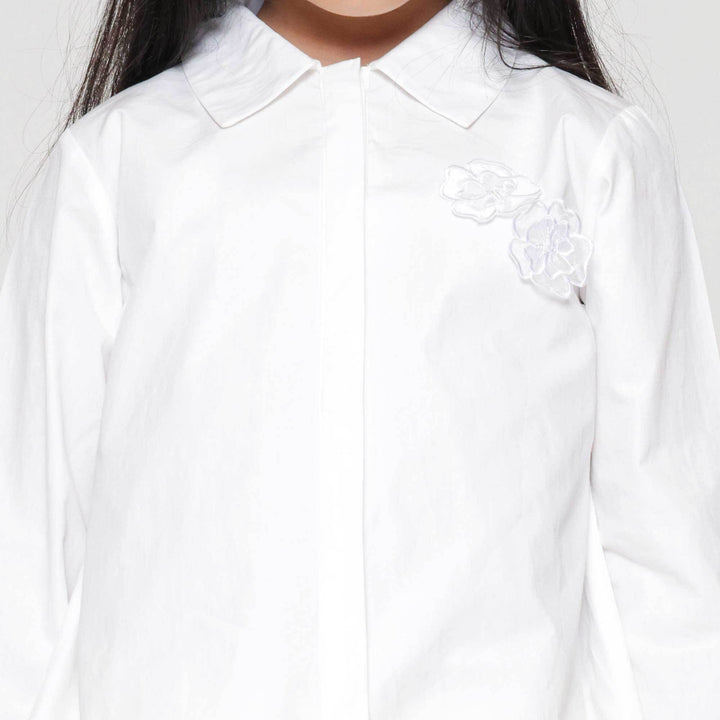 Little M Top Woven Aplikasi Bunga Kemeja Anak Perempuan