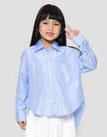 Little M Salur Oversize Kemeja Lengan Panjang Anak Perempuan