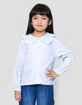 Little M W/Petal Neck Kemeja Lengan Panjang Anak Perempuan
