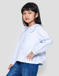 Little M W/Petal Neck Kemeja Lengan Panjang Anak Perempuan