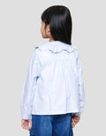 Little M W/Petal Neck Kemeja Lengan Panjang Anak Perempuan