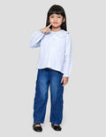 Little M W/Petal Neck Kemeja Lengan Panjang Anak Perempuan