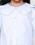 Little M W/Petal Neck Kemeja Lengan Panjang Anak Perempuan