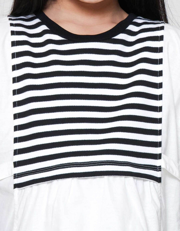 Little M Kobi Salur Kemeja Lengan Pendek Anak Perempuan