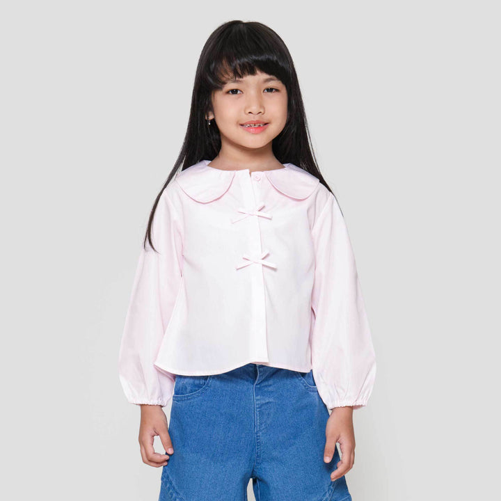 Little M Pita Kerah Round Kemeja Anak Perempuan
