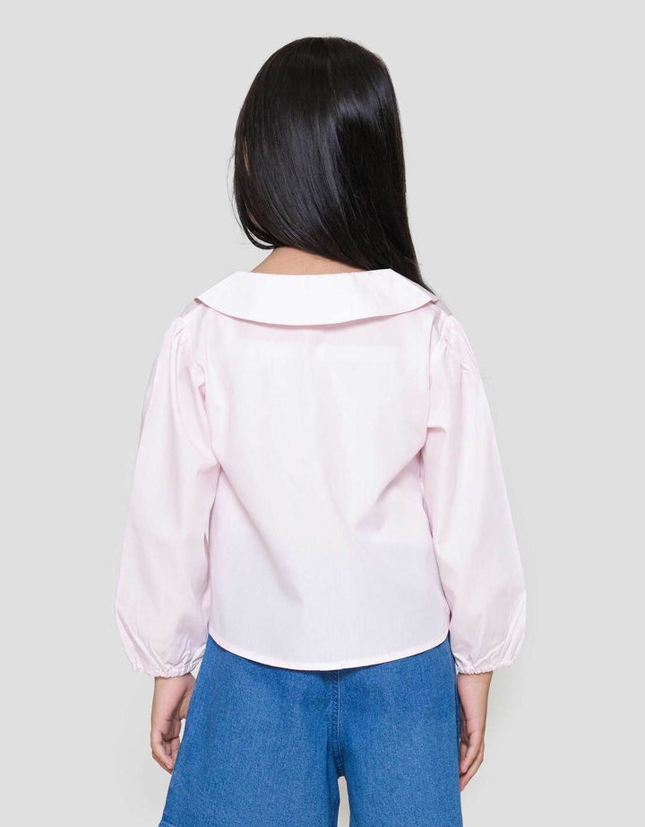 Little M Pita Kerah Round Kemeja Anak Perempuan