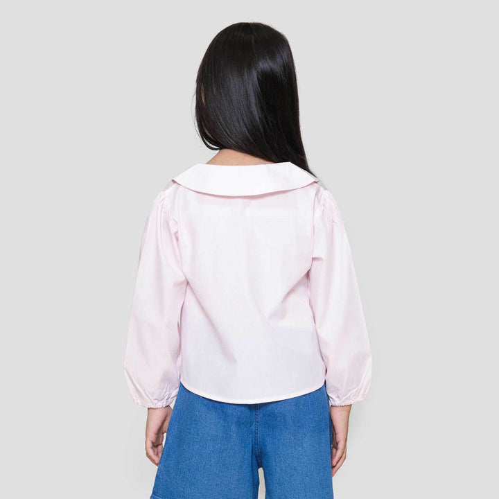 Little M Pita Kerah Round Kemeja Anak Perempuan