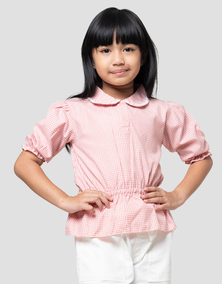 Little M Kotak2 Kerah Bunga Kemeja Anak Perempuan