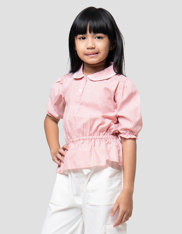 Little M Kotak2 Kerah Bunga Kemeja Anak Perempuan