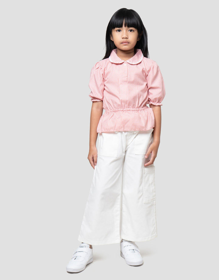 Little M Kotak2 Kerah Bunga Kemeja Anak Perempuan