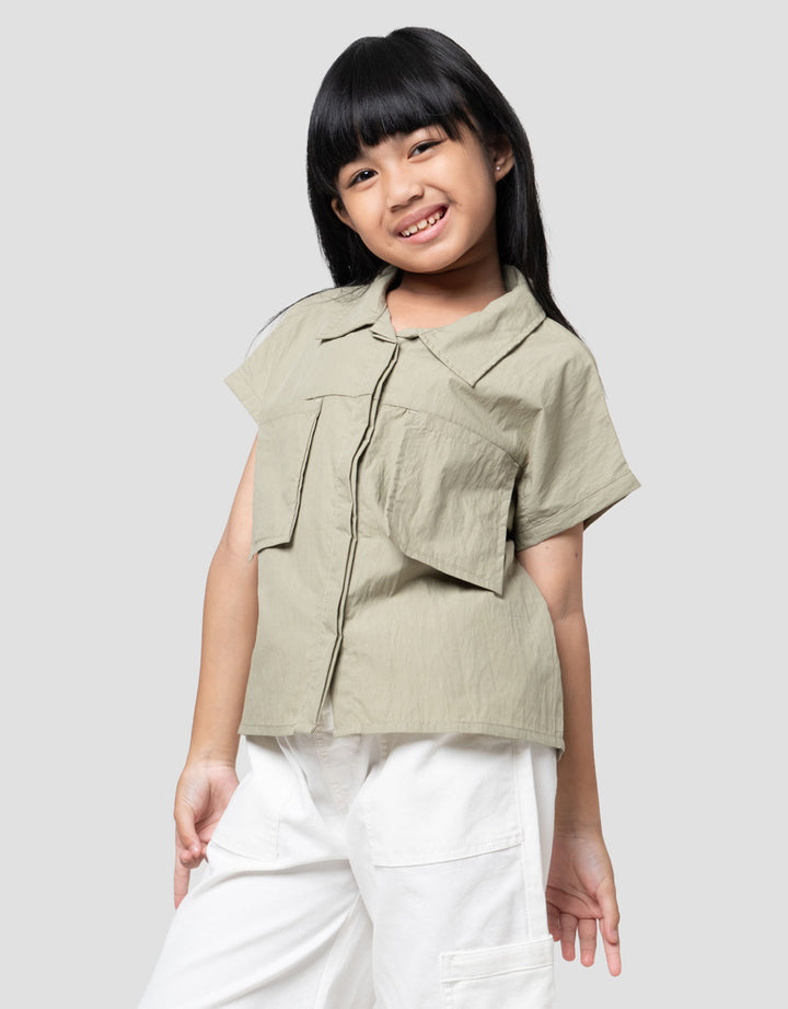 Little M Big Pocket Kemeja Anak Perempuan