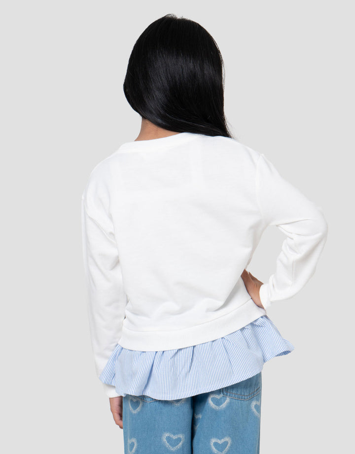 Little M Combi Woven Stripes Sweater Anak Perempuan