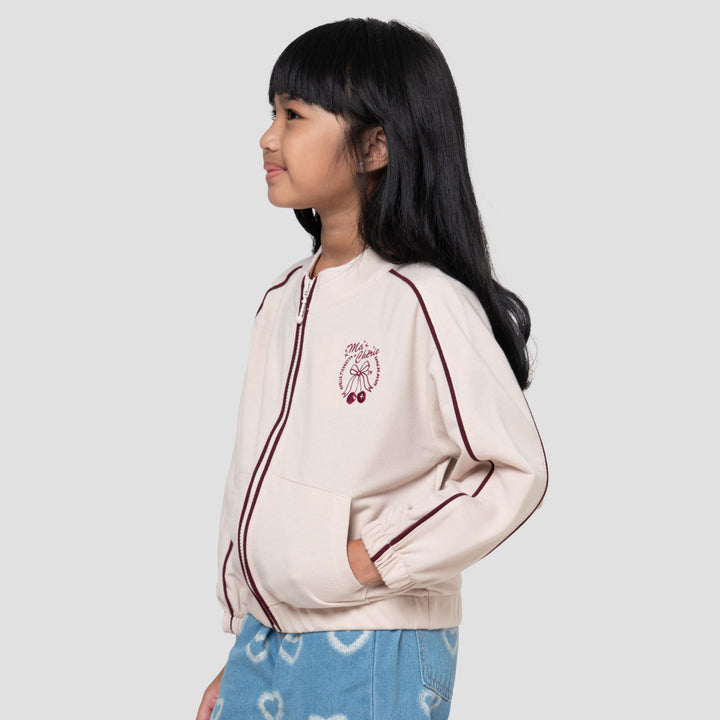Little M Terry Stripe Jaket Anak Perempuan