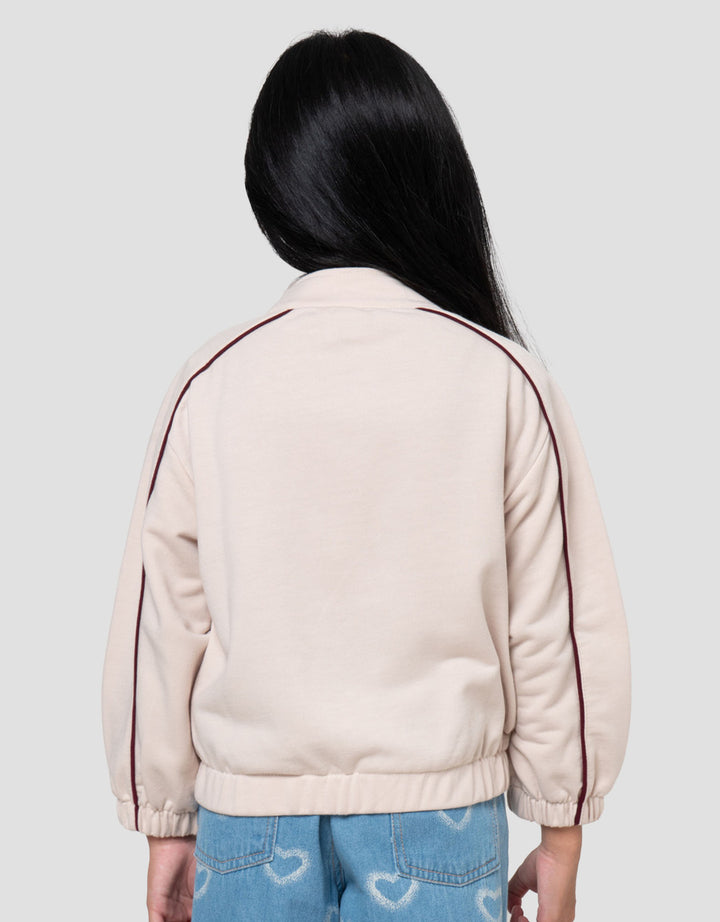 Little M Terry Stripe Jaket Anak Perempuan