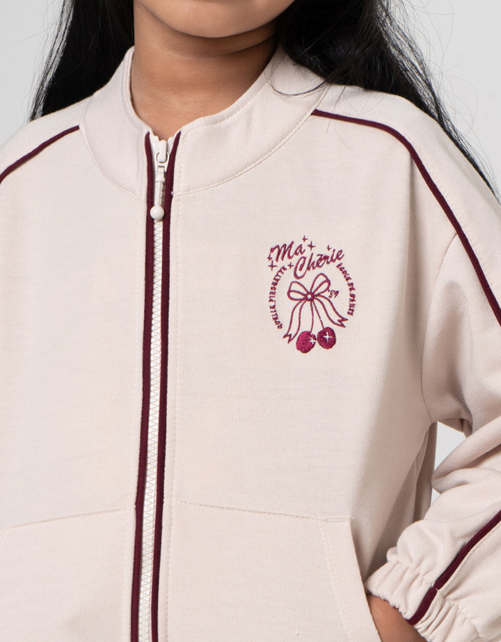 Little M Terry Stripe Jaket Anak Perempuan