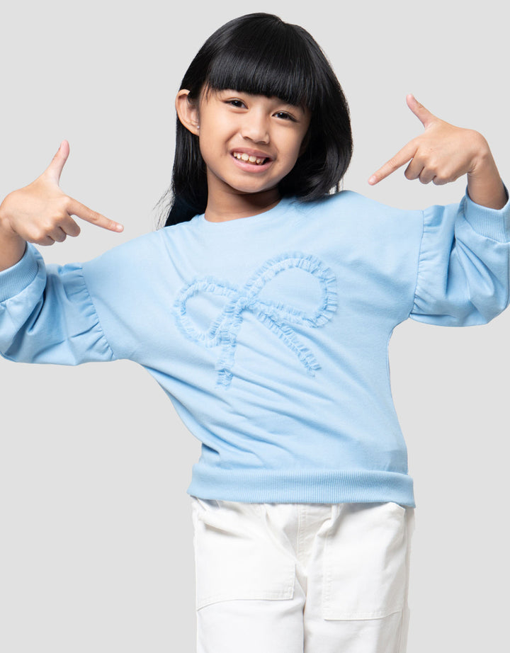 Little M Outerwear Aplikasi Pita Sweater Anak Perempuan