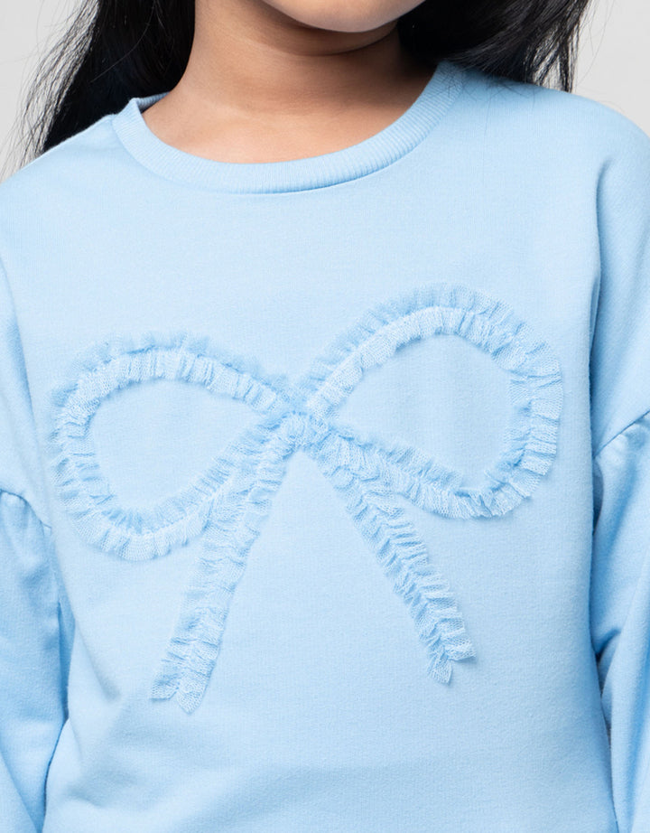 Little M Outerwear Aplikasi Pita Sweater Anak Perempuan