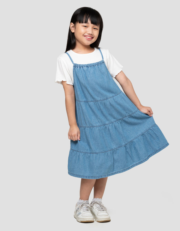 Little M Tier Dress Denim Anak Perempuan