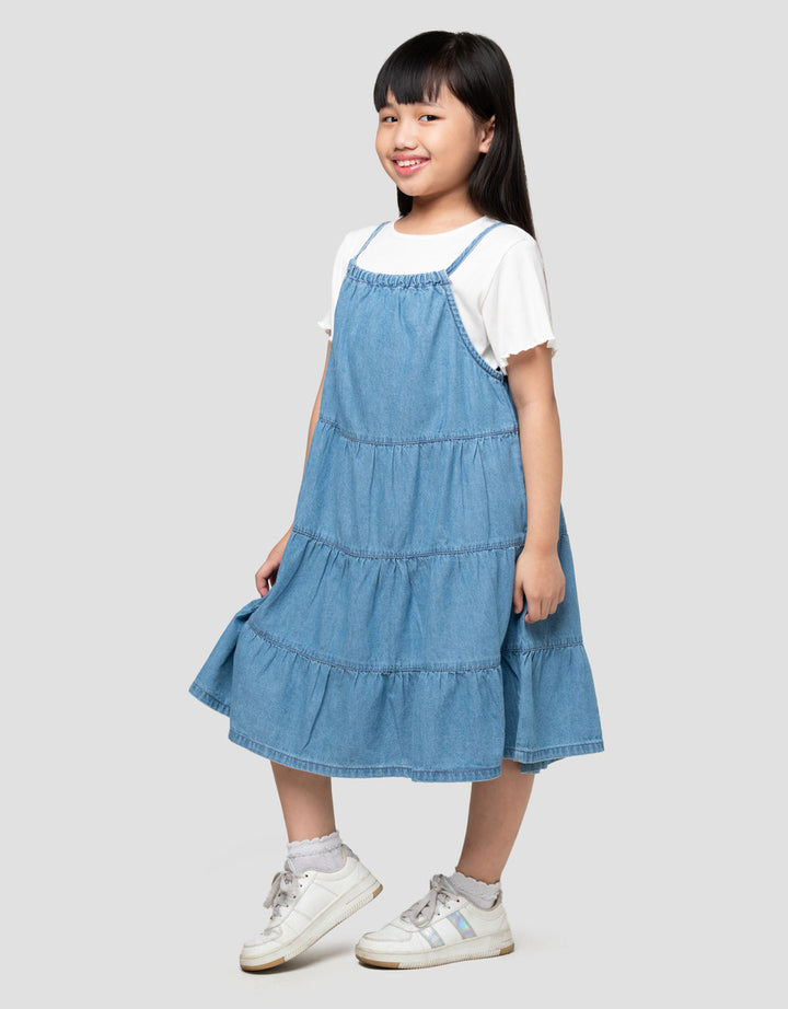 Little M Tier Dress Denim Anak Perempuan