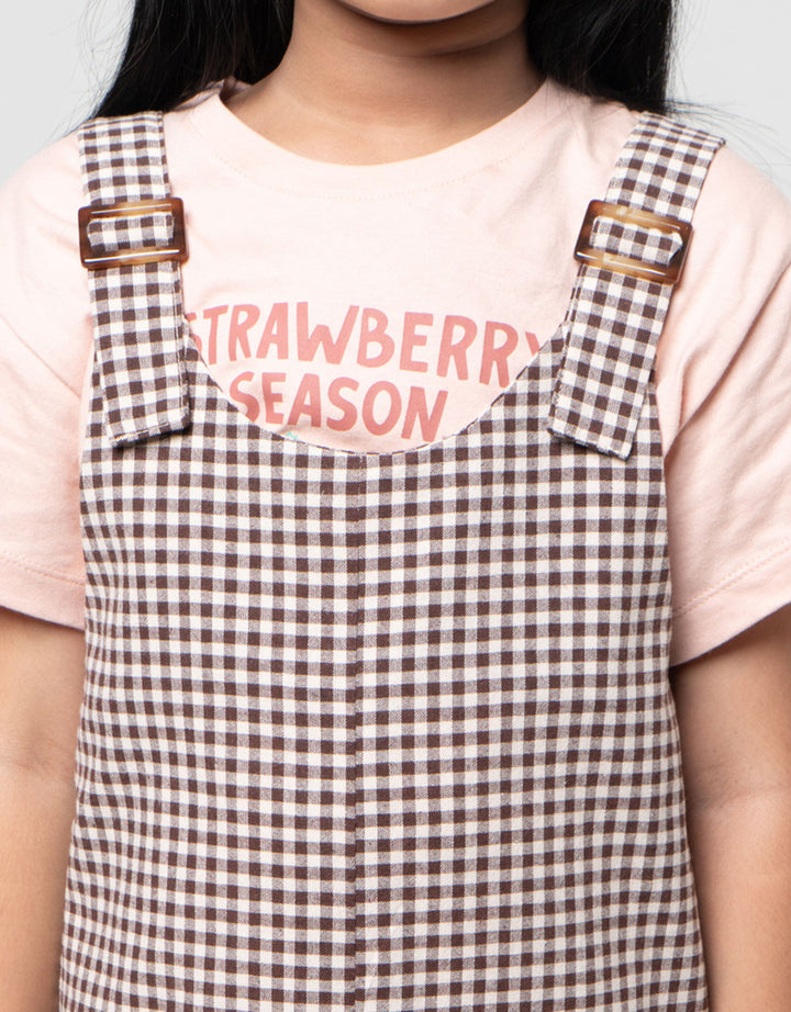 Little M Overall Kotak Dress Anak Perempuan